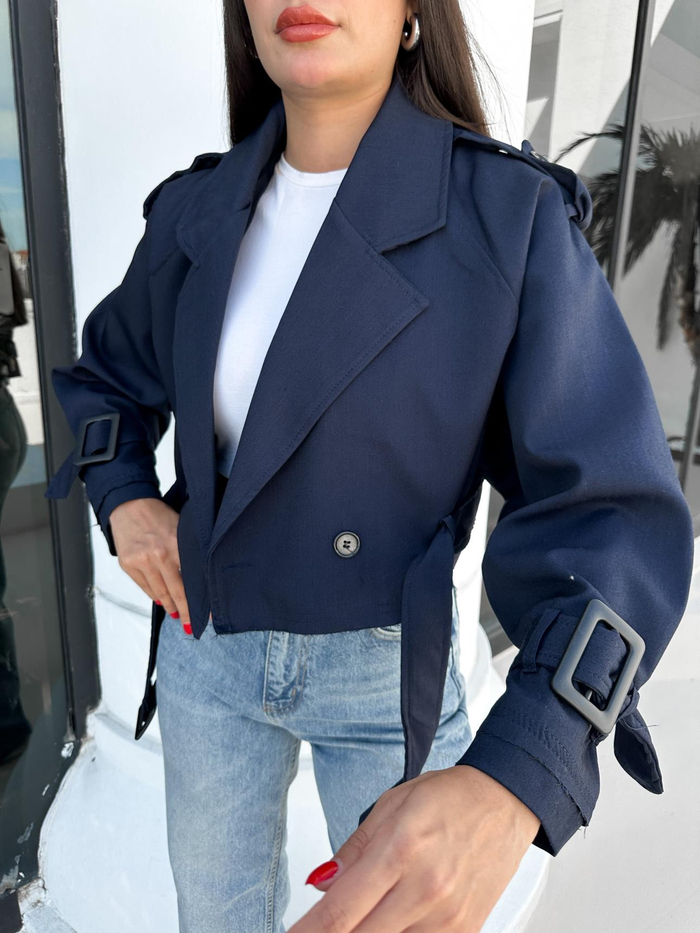 Lacivert Parkas Kısa Ceket