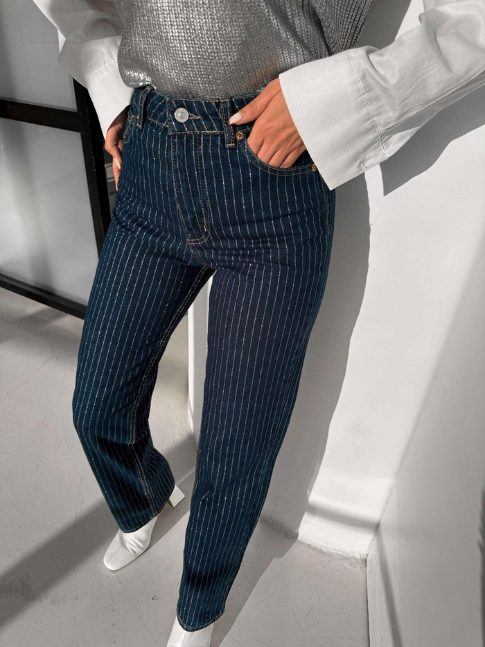 Lacivert Wide-Leg Orj Denım
