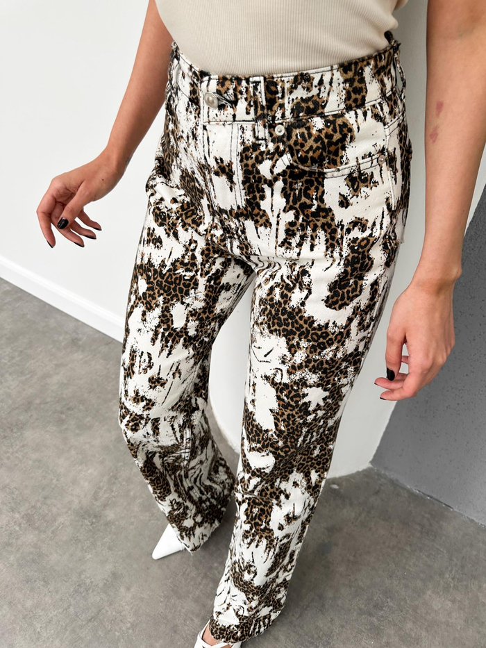 Leo Desenli Wide-Leg Orj Jean