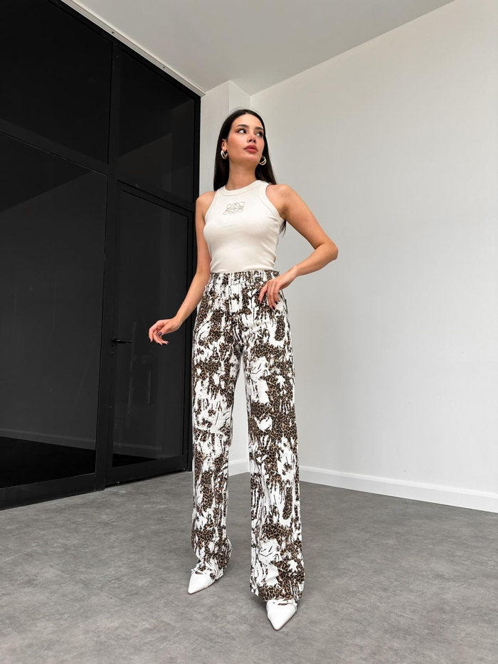 Leo Desenli Wide-Leg Orj Jean