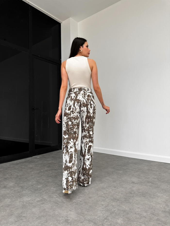 Leo Desenli Wide-Leg Orj Jean