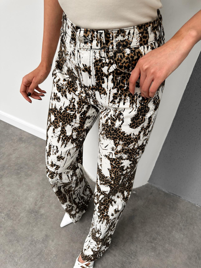 Leo Desenli Wide-Leg Orj Jean