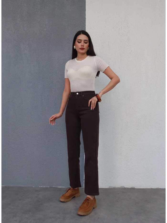 Likralı Flare Jean