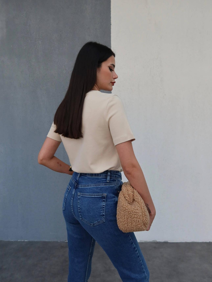 Likralı Flare Jean