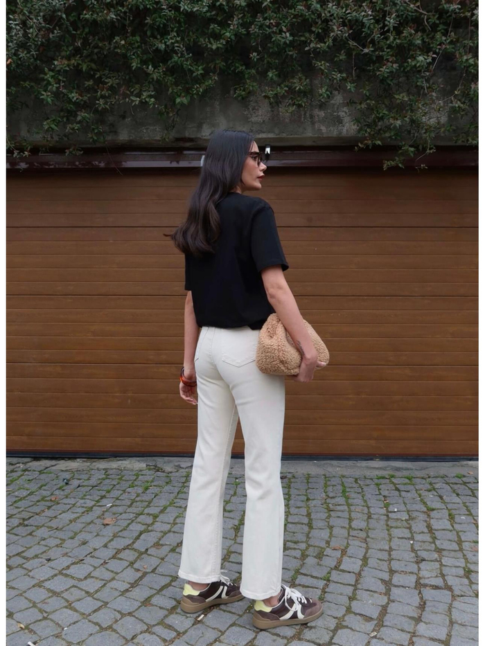 Likralı Flare Jean
