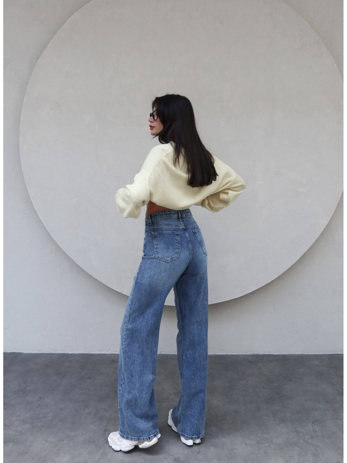 Likralı Straight Jean