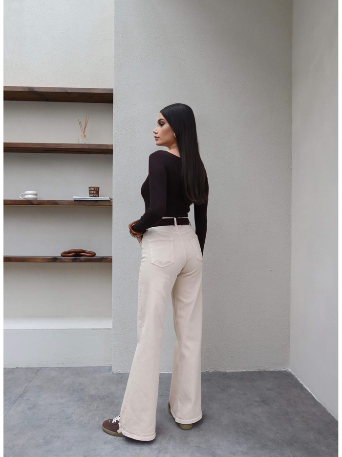 Likralı Straight Jean