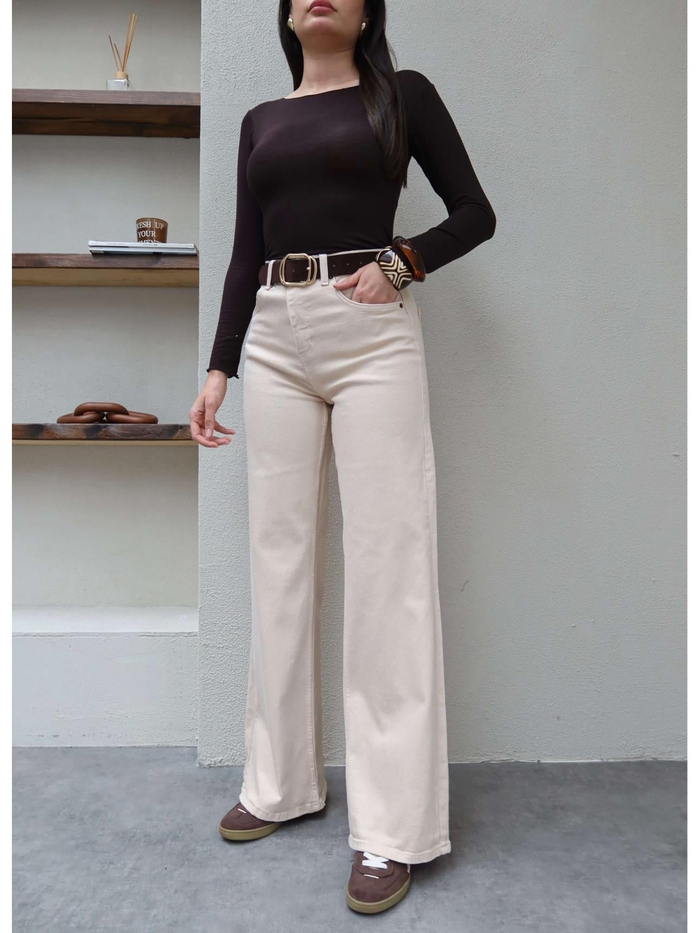 Likralı Straight Jean