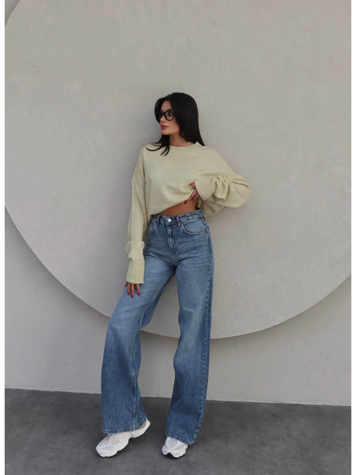 Likralı Straight Jean