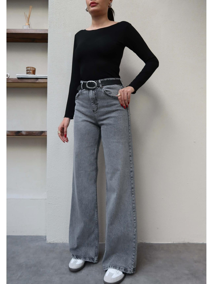 Likralı Straight Jean