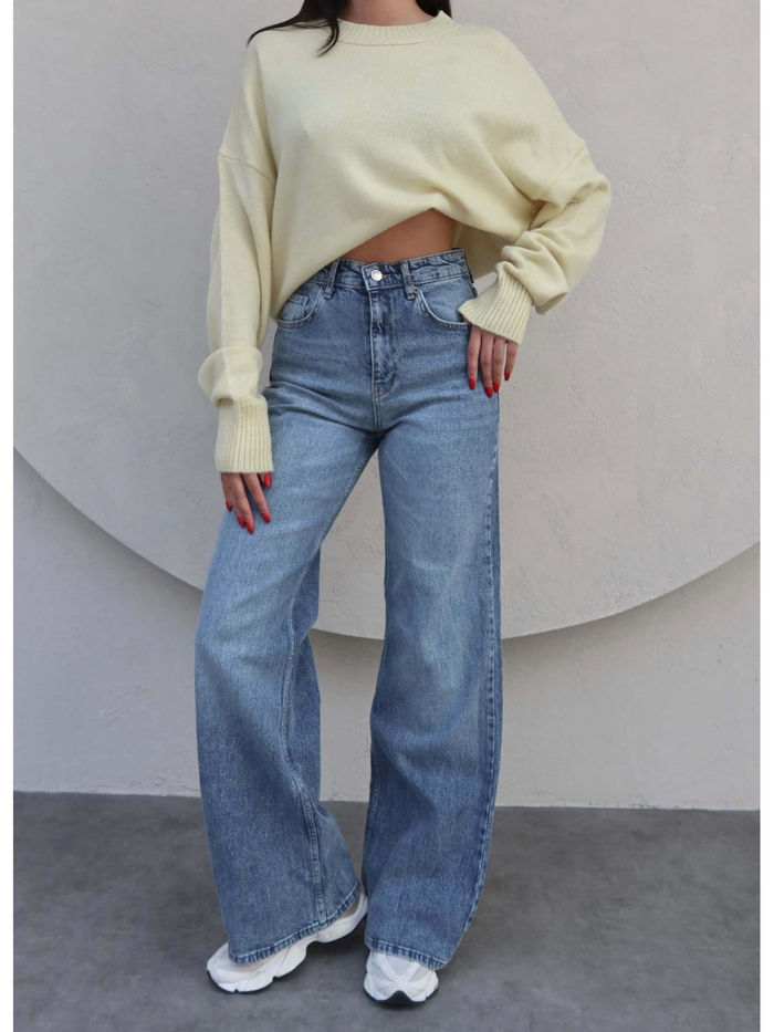 Likralı Straight Jean