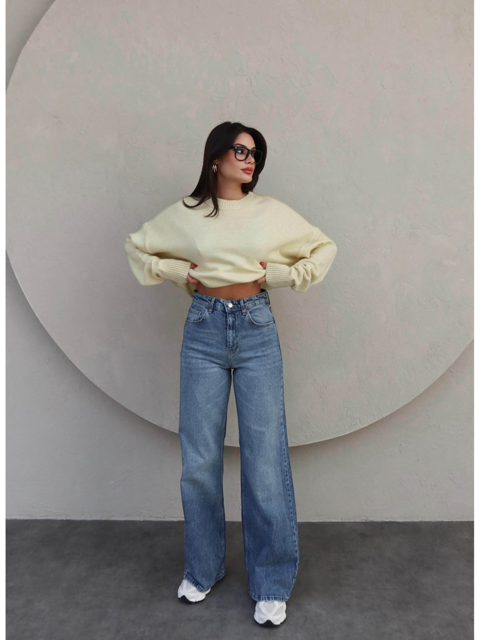 Likralı Straight Jean