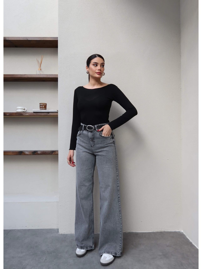 Likralı Straight Jean