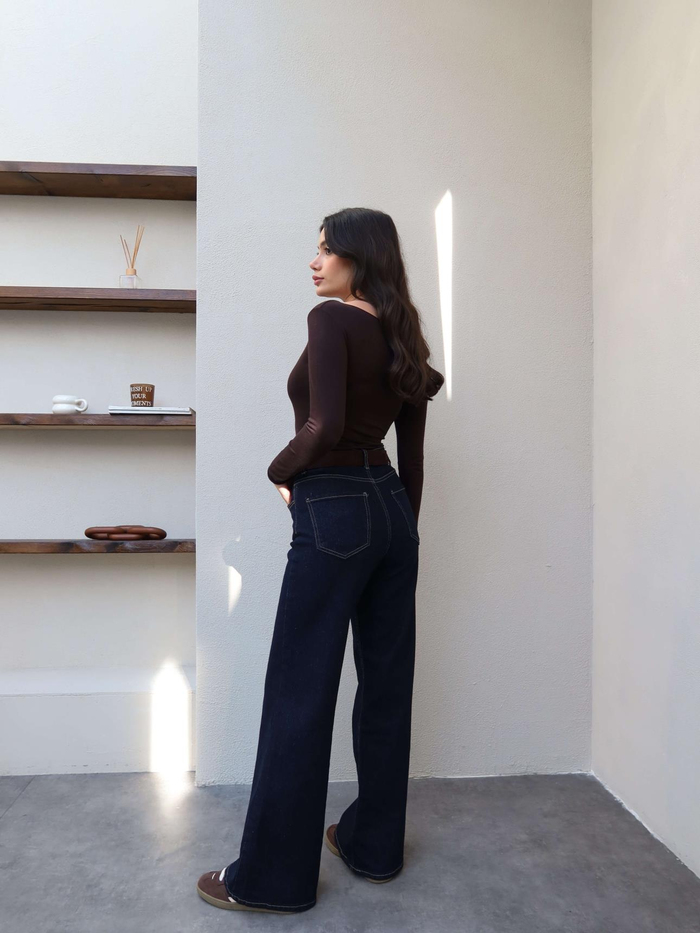 Likralı Straight Jean