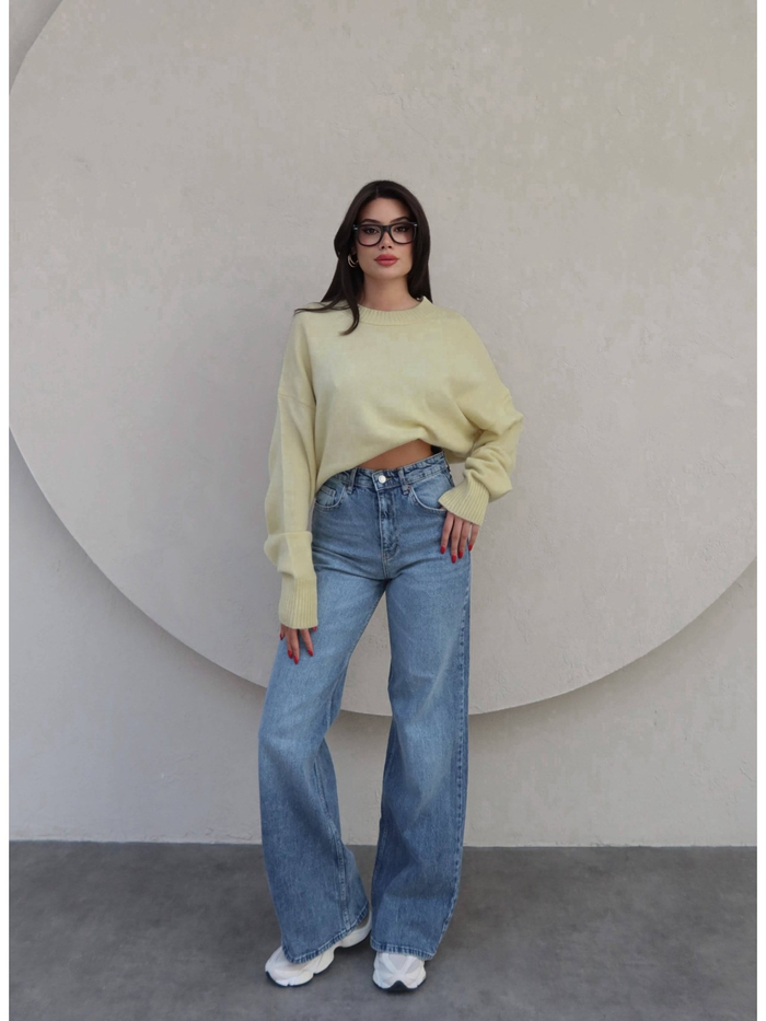 Likralı Straight Jean