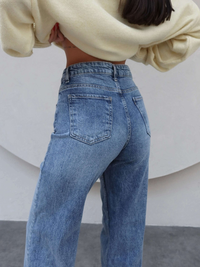 Likralı Straight Jean