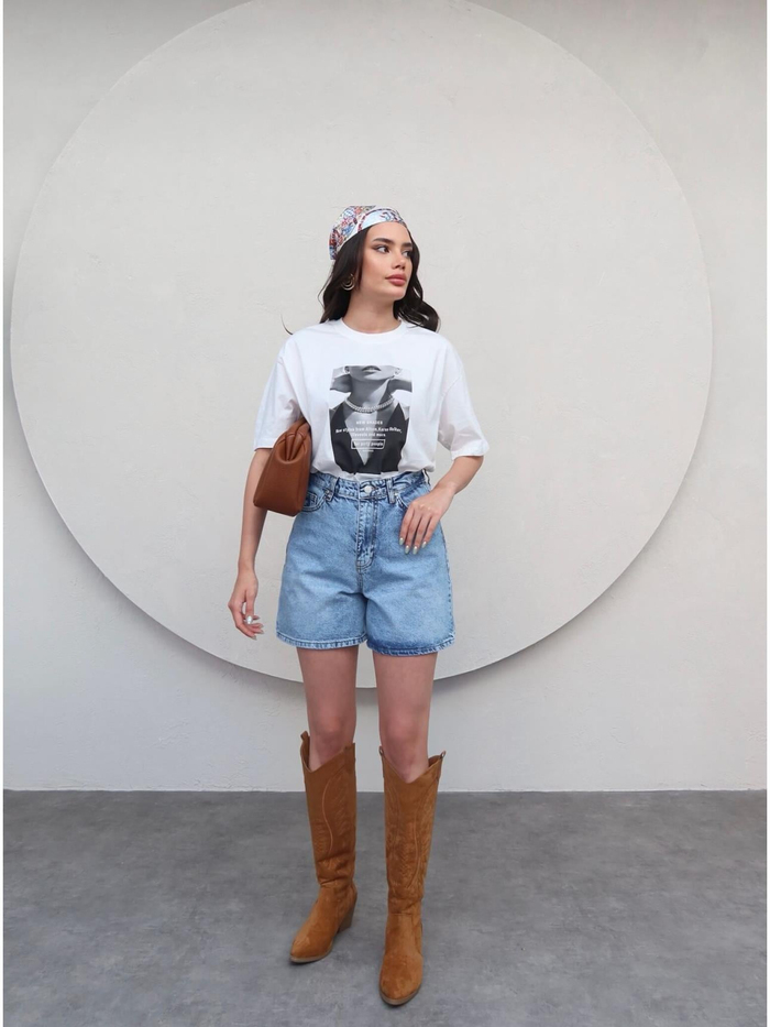 Mavi Denim Bermuda Şort