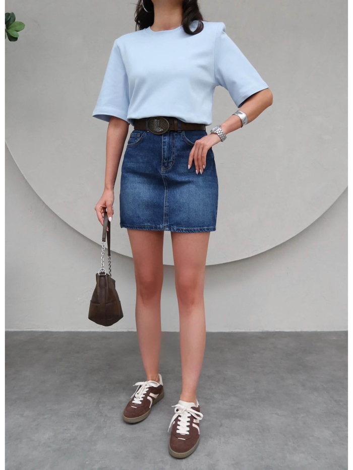 Mavi Mini Denim Etek