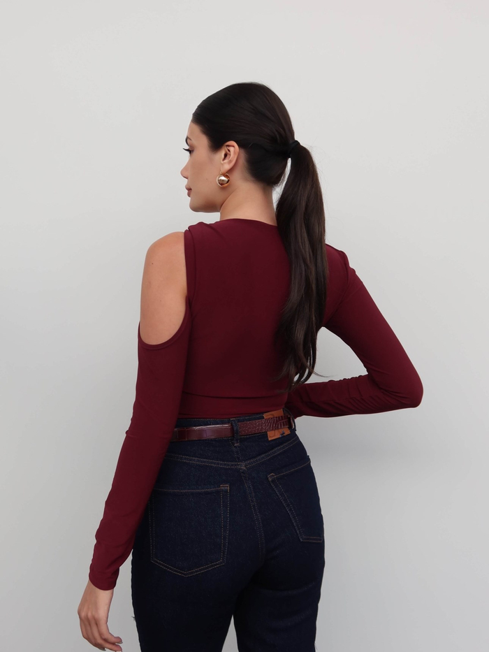 Metal Detaylı Asimetrik Bluz E.H Collection