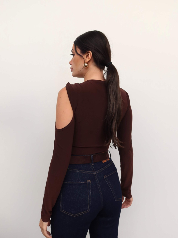 Metal Detaylı Asimetrik Bluz E.H Collection