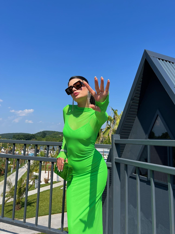 Neon Yeşil Tulle Dress