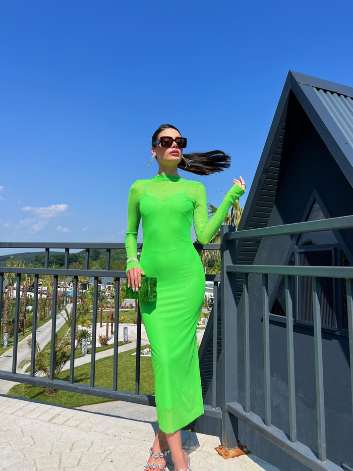 Neon Yeşil Tulle Dress