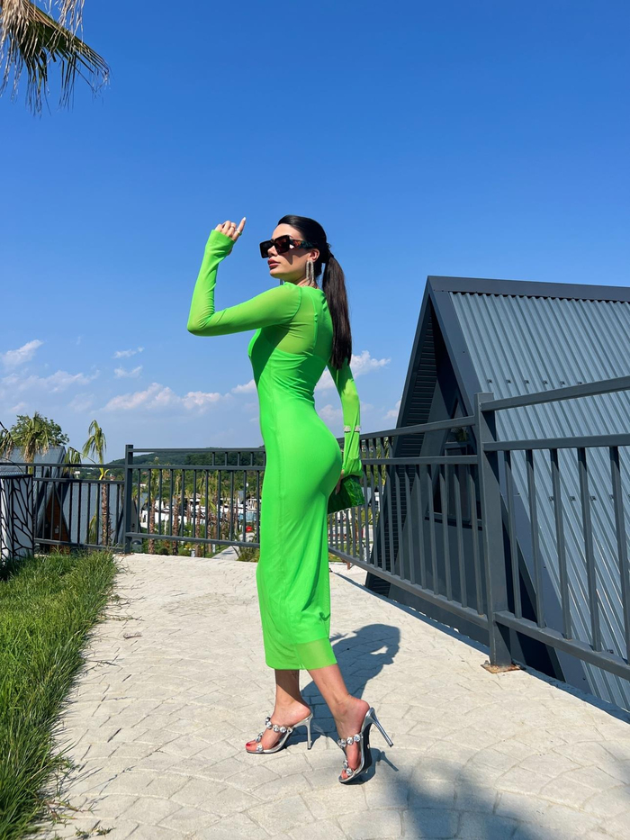 Neon Yeşil Tulle Dress