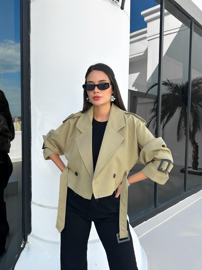 Olive Parkas Kısa Ceket