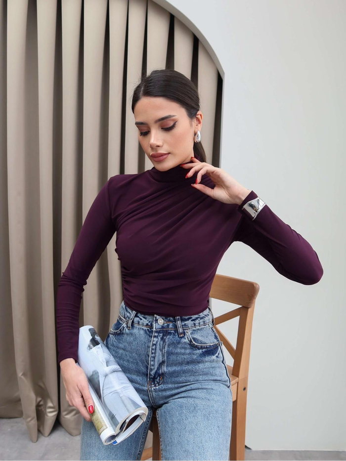Omuz ve Bel Pile Detaylı Bluz