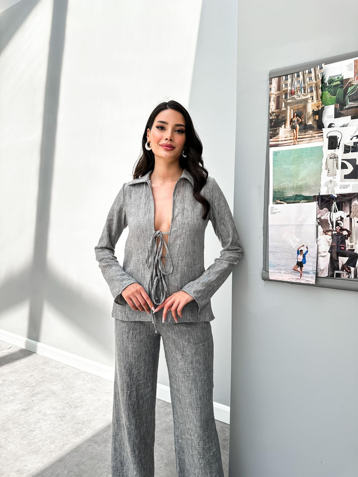 Ön Bağcıklı Gömlek Comfortable Takım