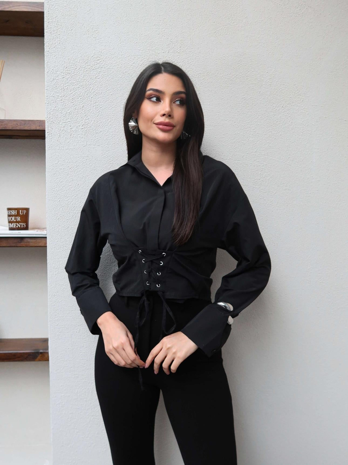 Ön Bağlama Detaylı Gömlek