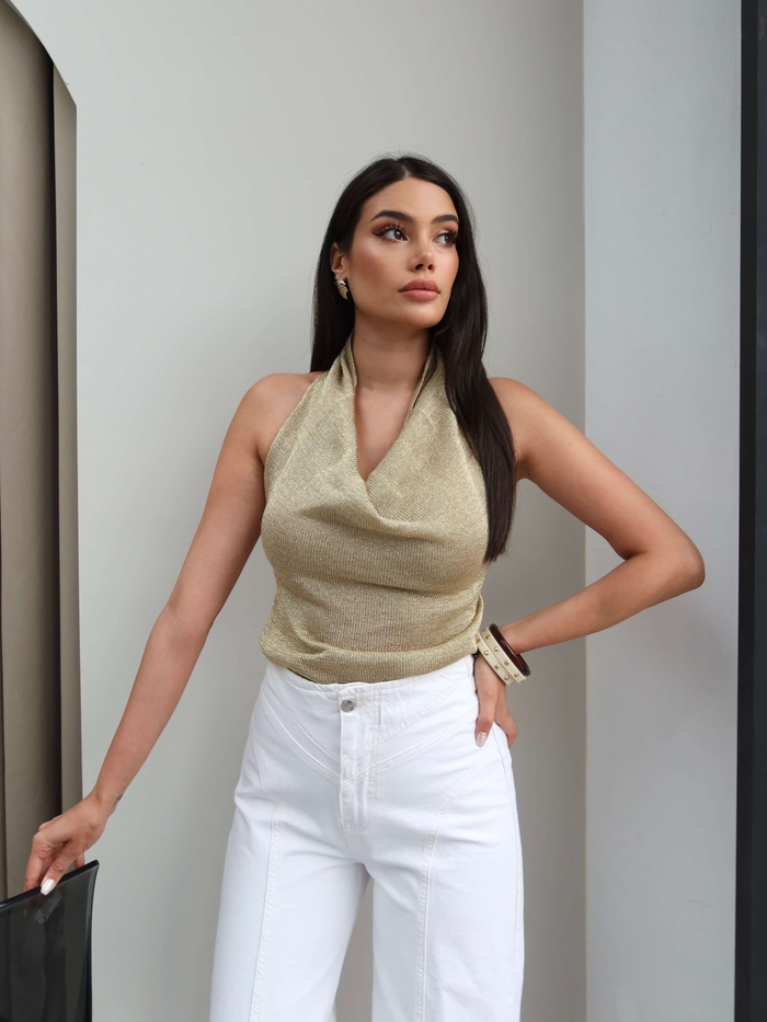 Ön Dikişli Bol Paça Jean