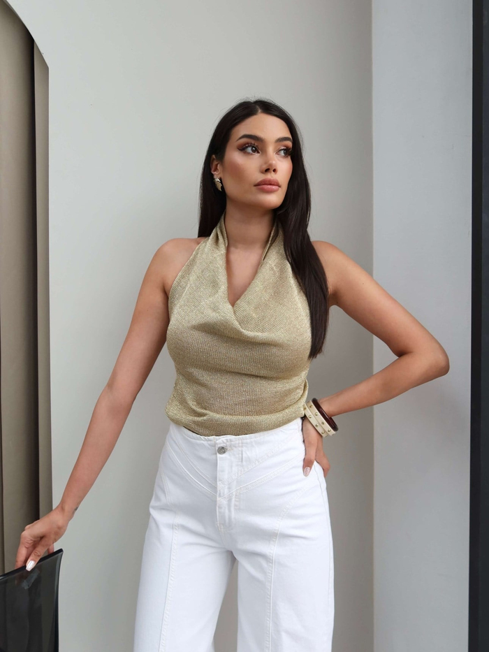 Ön Dikişli Bol Paça Jean