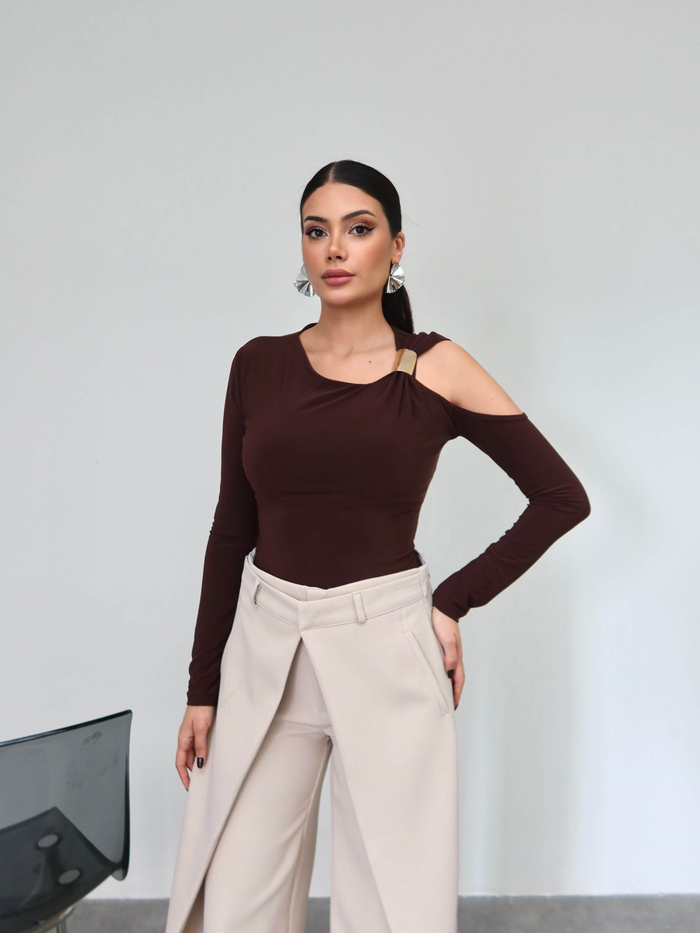 Ön Kapamalı Anvelop Kumaş Pantolon