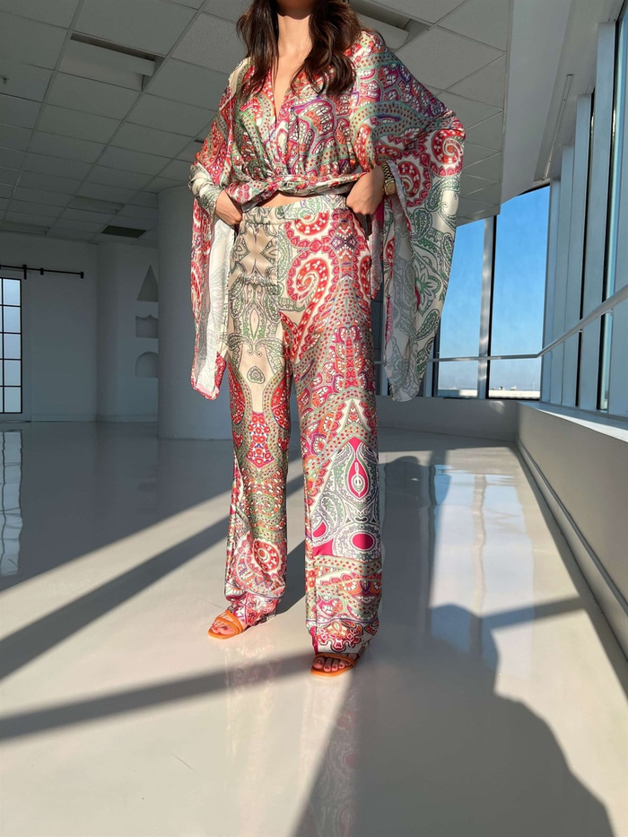 Otantik Desen Kimono Takım