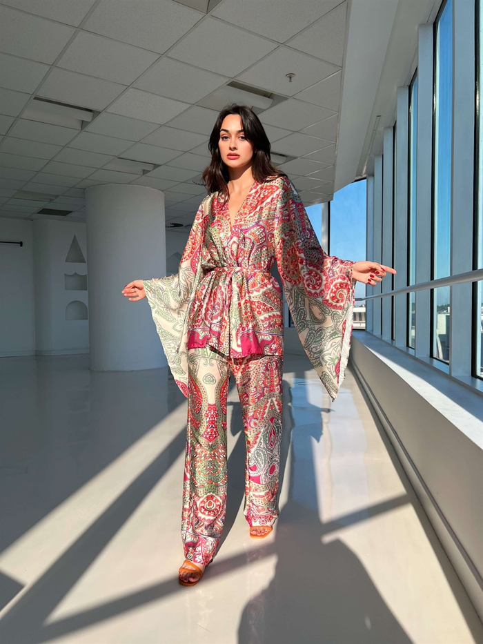 Otantik Desen Kimono Takım