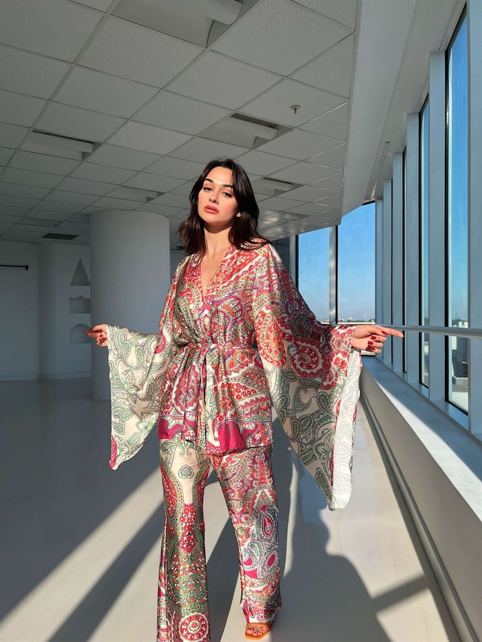 Otantik Desen Kimono Takım