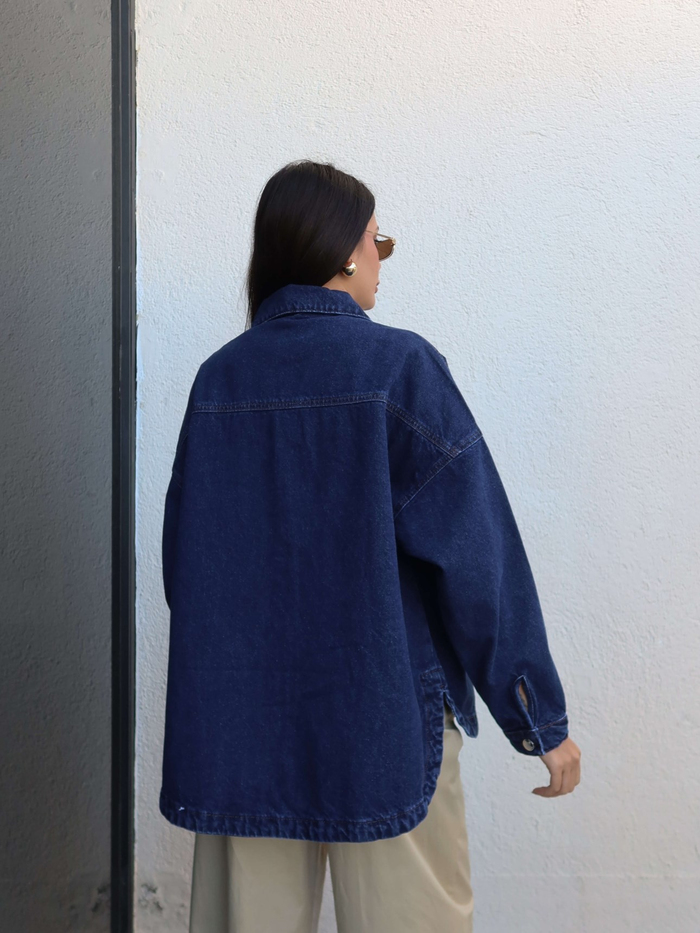 Oversize Denim Gömlek Ceket