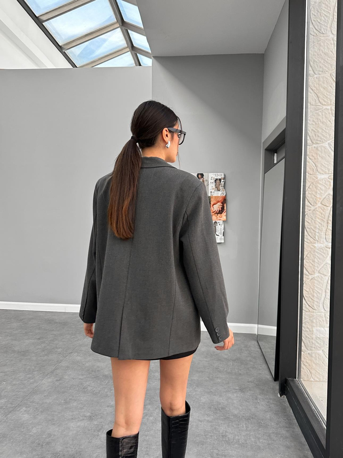 Oversize Düğmeli Blazer Ceket