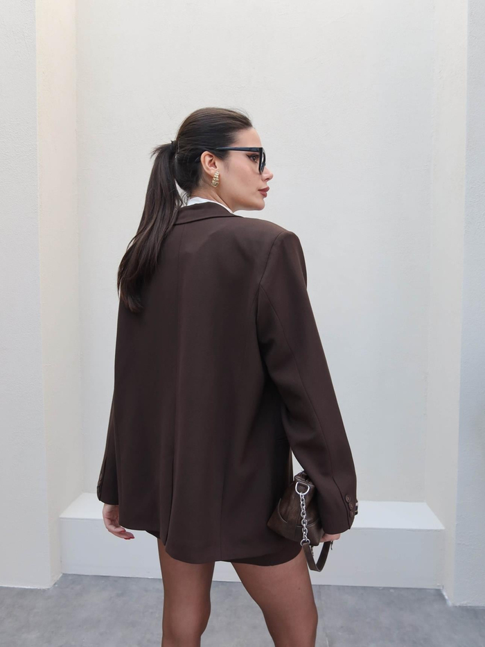 Oversize Düğmeli Blazer Ceket