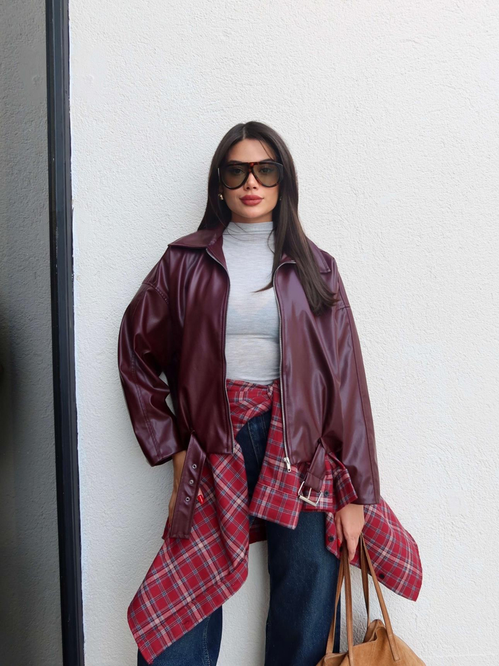 Oversize Ekose Gömlek