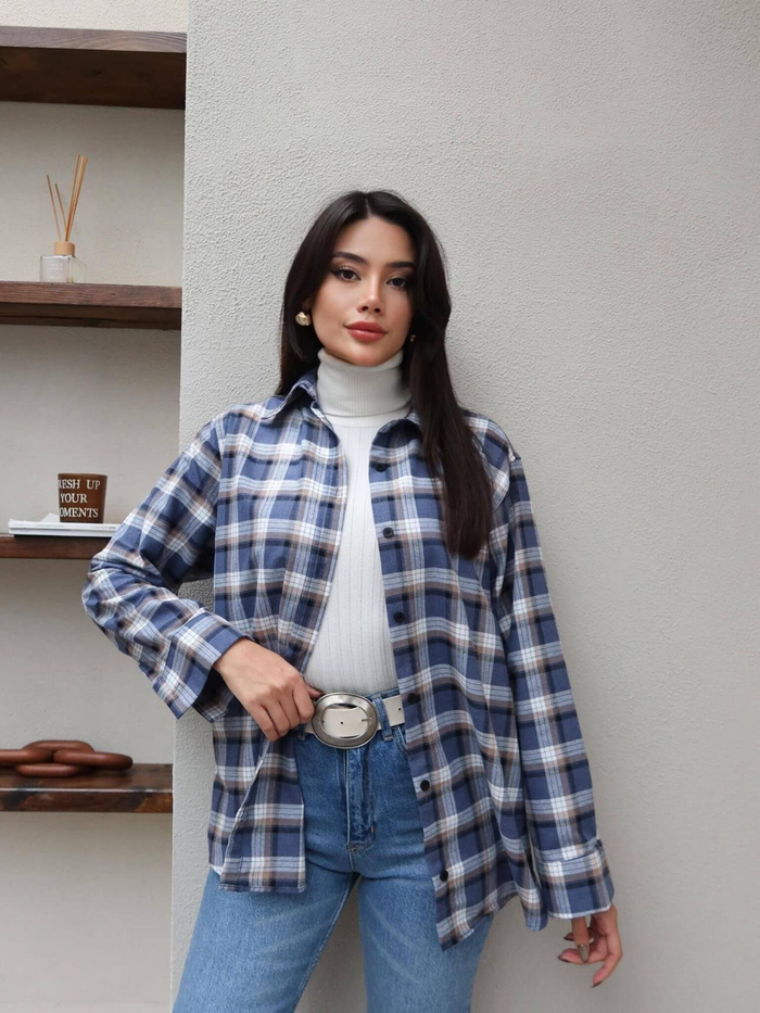 Oversize Ekose Gömlek