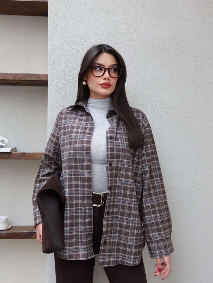 Oversize Ekose Gömlek