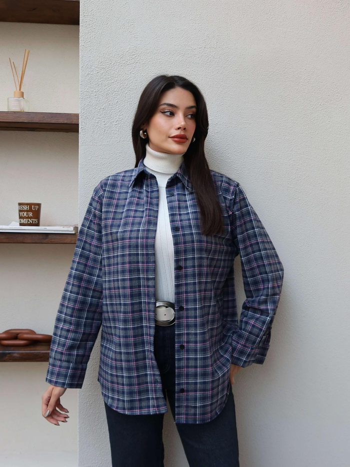 Oversize Ekose Gömlek