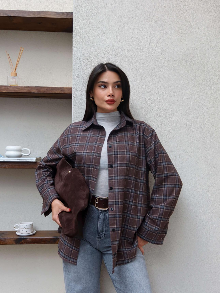 Oversize Ekose Gömlek