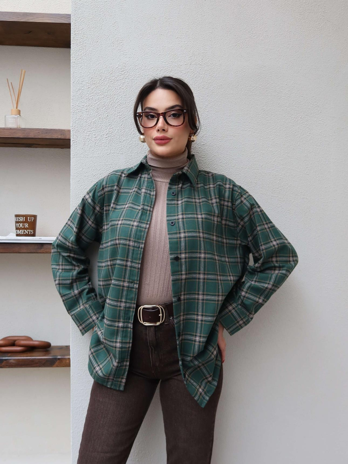 Oversize Ekose Gömlek