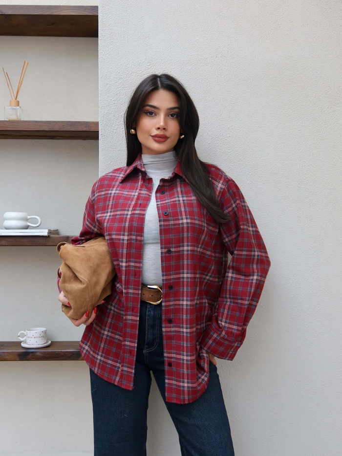 Oversize Ekose Gömlek