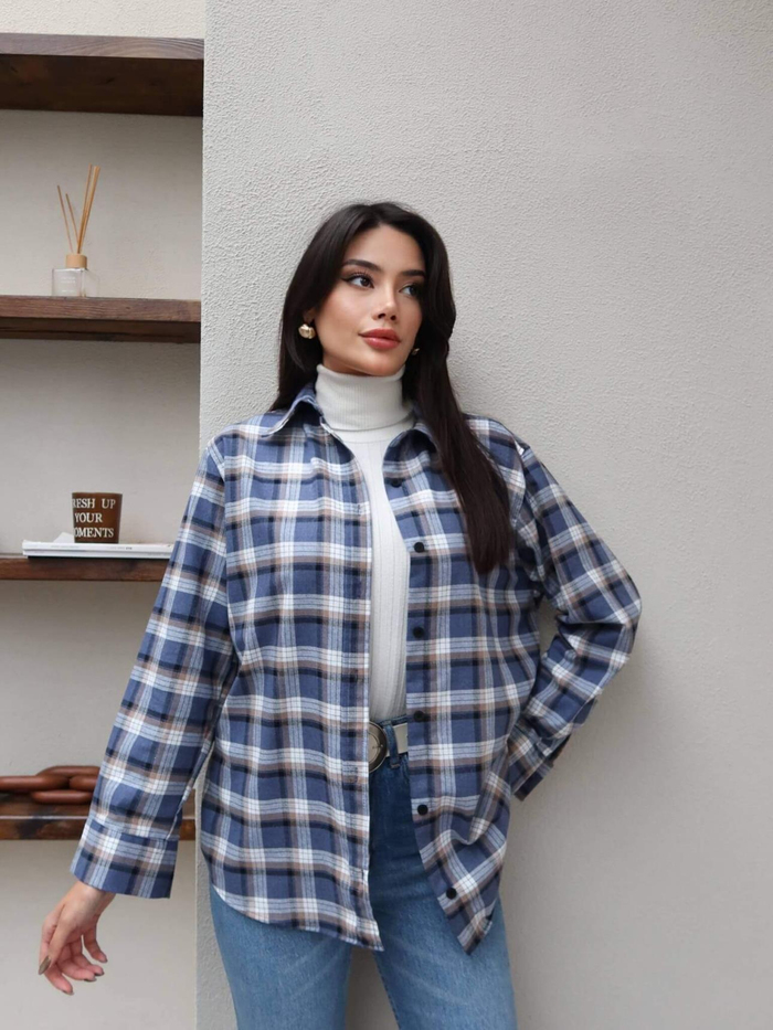 Oversize Ekose Gömlek