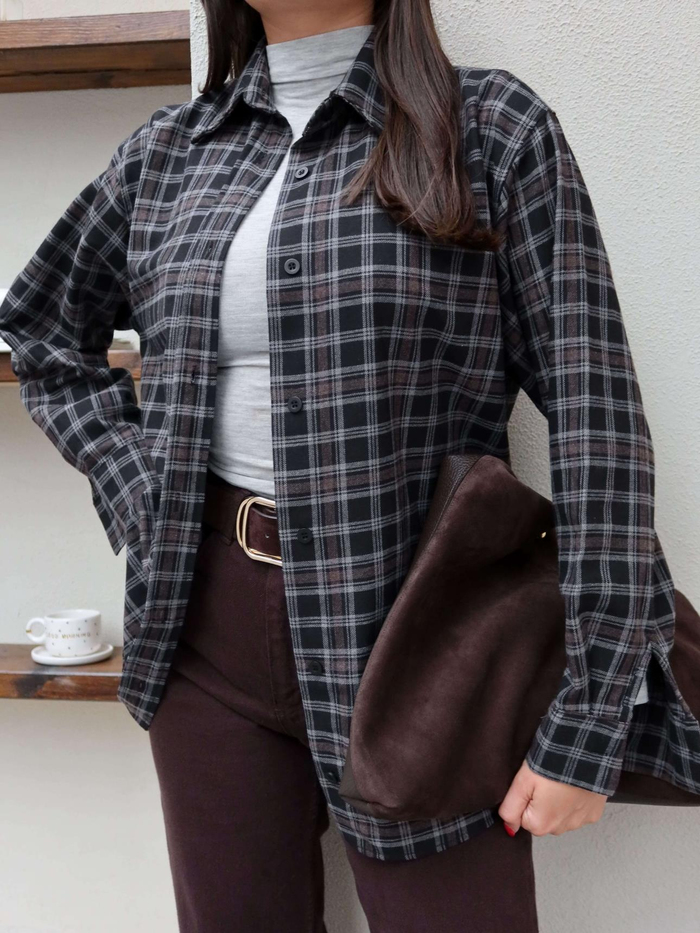 Oversize Ekose Gömlek