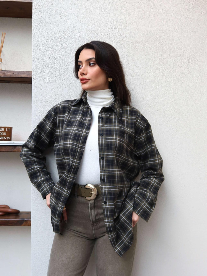 Oversize Ekose Gömlek